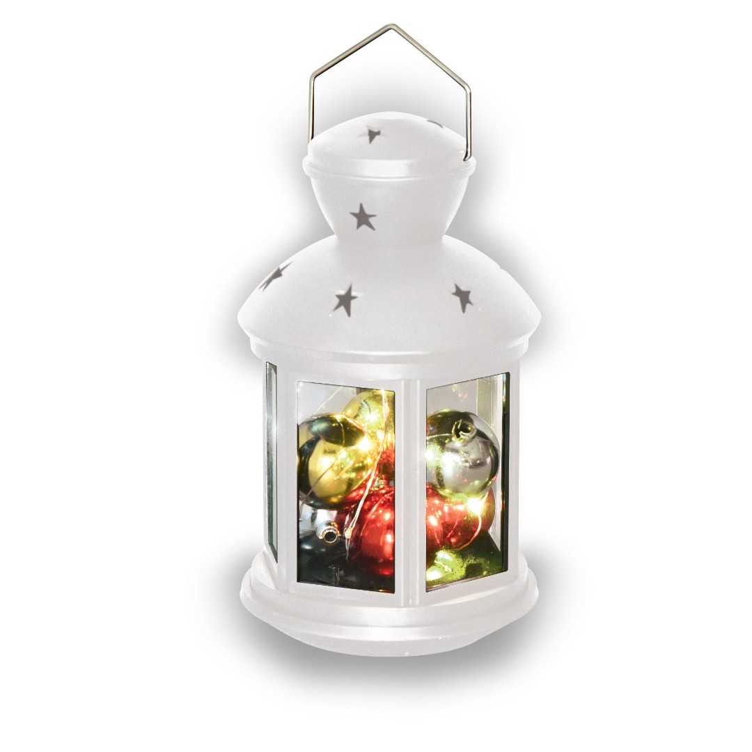 ULD-L1220-010/DTB/RGB WHITE Фонарь со светодиодной гирляндой внутри, на батарейке (не в/к). 10 свето