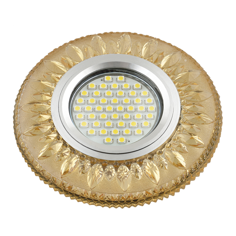 DLS-L141 GU5.3 GLASSY/GOLD Светильник декоративный встраиваемый, серия Luciole. Без лампы, цоколь GU