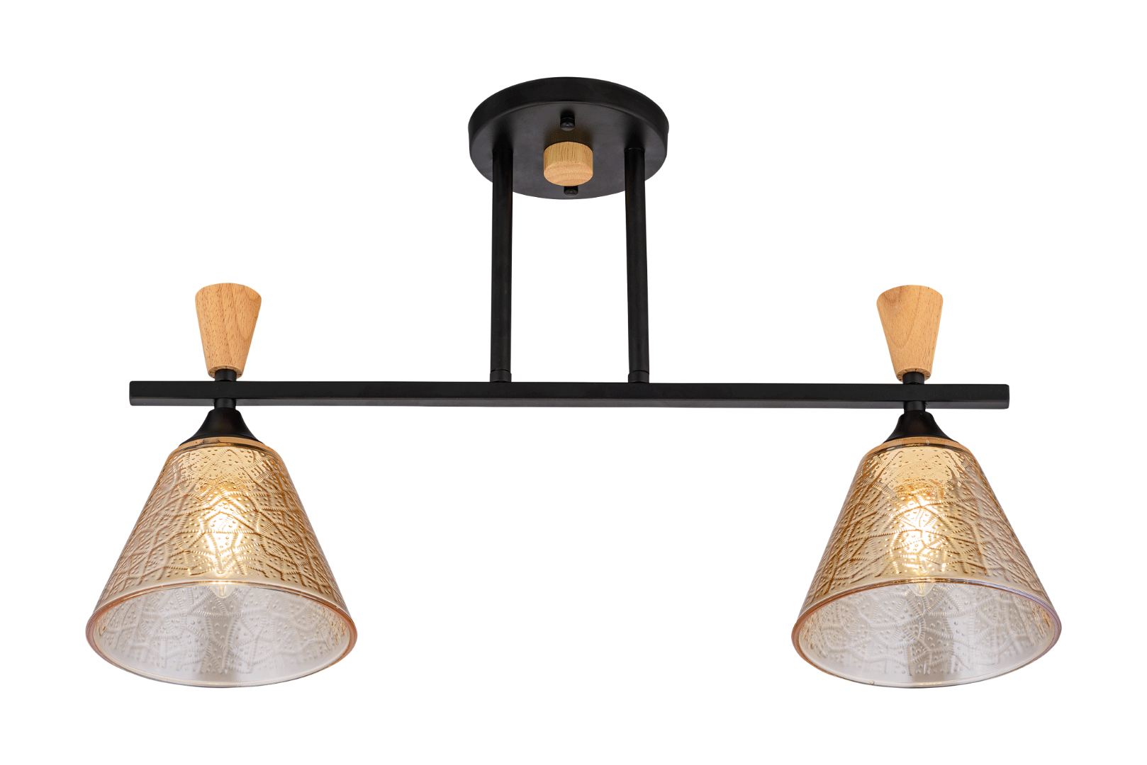 Люстра 4864/2 BK+WOOD